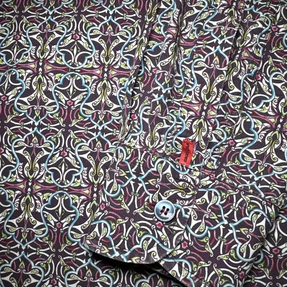 SIGNUM Mens‎ Geometric Abstract Pattern Multicolor Shirt 2XL XXL Cotton - Picture 4 of 13